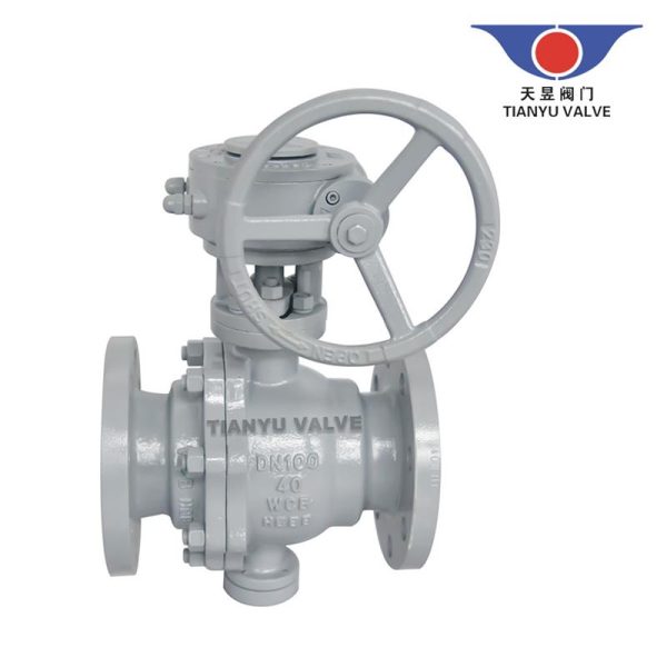 Cast Steel WCB Full Bore 4IN PN40 RF Flange Trunnion Mounted Ball Valve ...